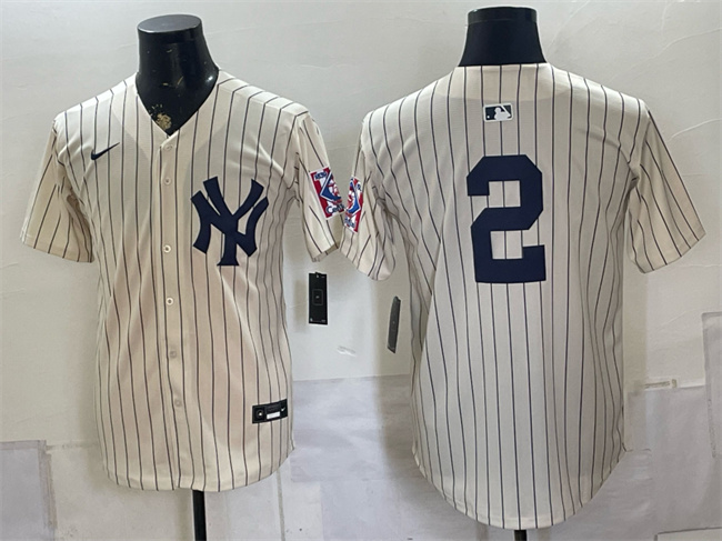 Men's New York Yankees #2 Derek Jeter Cream 2026 Field of Dreams Stadium Stitched Baseball Jersey